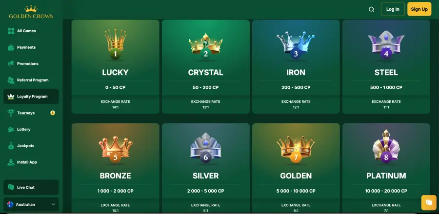 Golden Crown Casino bonus codes